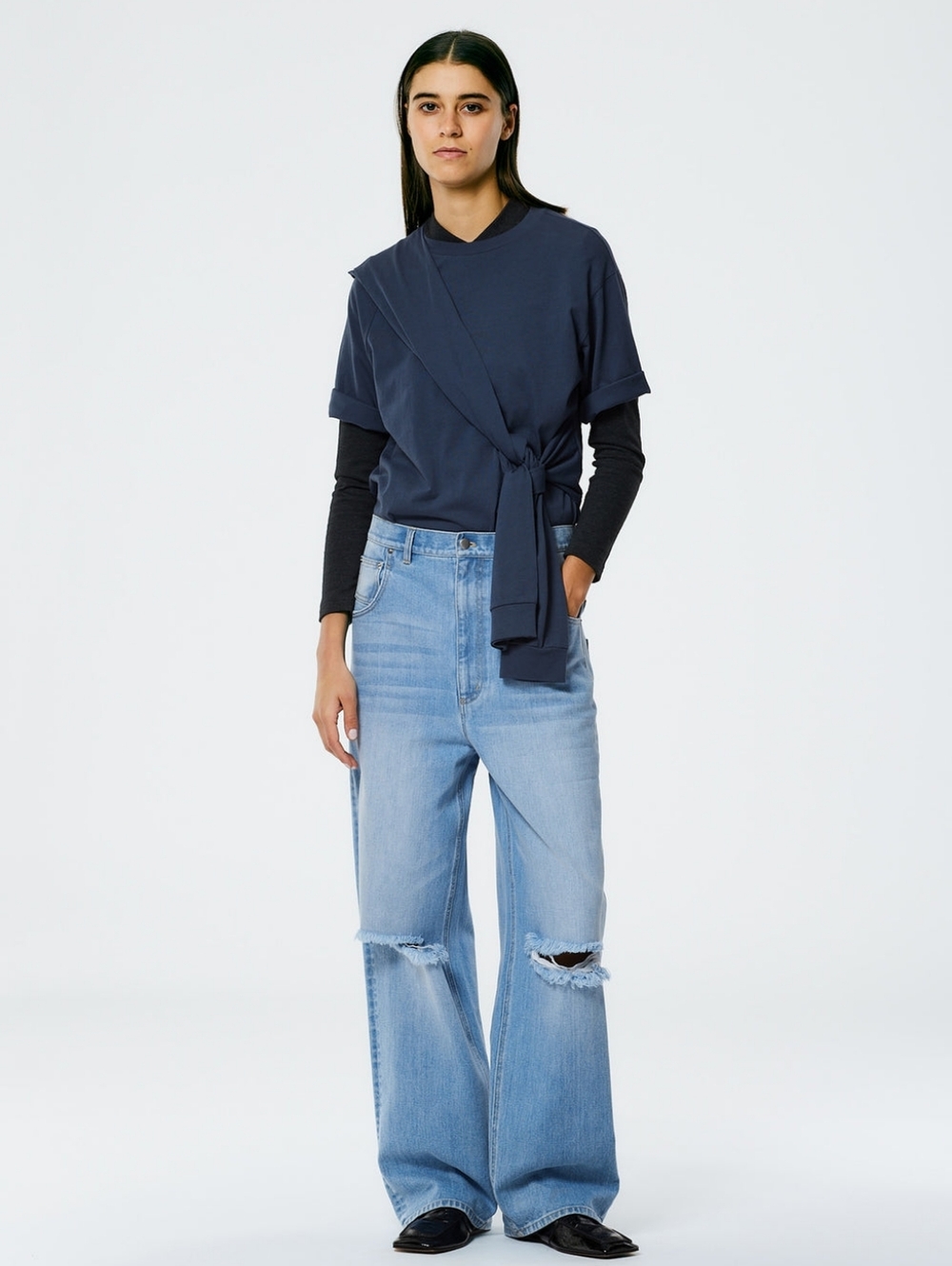 TIBI Vintage Wash Denim Jeans